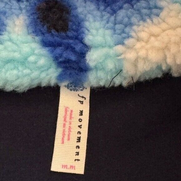 FREE PEOPLE Rocky Ridge Fleece Ocean Tie Dye Pullover Size M NEW - Picture 6 of 11